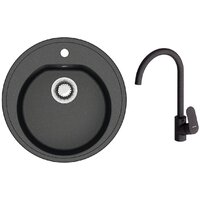 Кухонная мойка Berge BR-5200 + Like F8007122 (черный) — Chaika Market