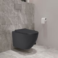 Унитаз подвесной Lauter Augsburg с жестким сиденьем Soft Close 21109EC (черный матовый, скрытое крепление) - Изображение №4 — Chaika Market