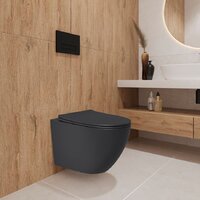 Унитаз подвесной Lauter Augsburg с жестким сиденьем Soft Close 21109EC (черный матовый, скрытое крепление) - Изображение №5 — Chaika Market