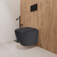 Унитаз подвесной Lauter Augsburg с жестким сиденьем Soft Close 21109EC (черный матовый, скрытое крепление) - Изображение №6 — Chaika Market