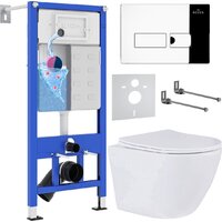 Унитаз подвесной Roxen Antares One Rimless 6 в 1 StounFix Dual Fresh 583589 (кнопка: хром) — Chaika Market