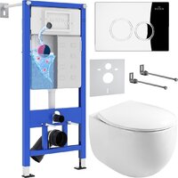 Унитаз подвесной Roxen Egg в комплекте с инсталляцией StounFix Dual Fresh 6 в 1 964032 (кнопка: хром глянец) — Chaika Market