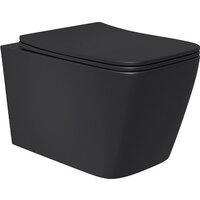 Унитаз подвесной Lauter Magdeburg с жестким сиденьем Soft Close 21103EC (черный матовый, скрытое крепление) - Изображение №9 — Chaika Market