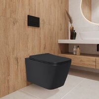 Унитаз подвесной Lauter Magdeburg с жестким сиденьем Soft Close 21103EC (черный матовый, скрытое крепление) - Изображение №5 — Chaika Market