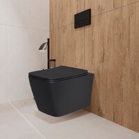 Унитаз подвесной Lauter Magdeburg с жестким сиденьем Soft Close 21103EC (черный матовый, скрытое крепление) - Изображение №6 — Chaika Market