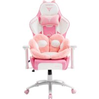 Игровое (геймерское) кресло Zone51 Kitty Meow (розовый/белый) — Chaika Market