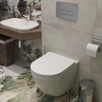 Унитаз подвесной Roxen Antares One Rimless 6 в 1 StounFix Dual Fresh 597373 (кнопка: матовая) - Изображение №13 — Chaika Market