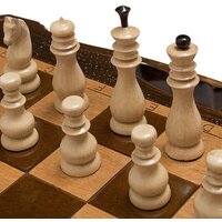Шахматы/шашки/нарды Haleyan Резные 50 с ручкой kh130-5 - Изображение №5 — Chaika Market