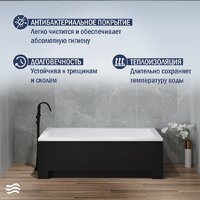 Ванна Lauter Estelle 140 21206040 (с ножками, черным подголовником и черным лиц.экраном) - Изображение №6 — Chaika Market