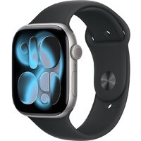 Умные часы Apple Watch Series 11 46 мм (алюминиевый корпус, космический серый/черный, спортивный силиконовый ремешок S/M) - Изображение №1 — Chaika Market