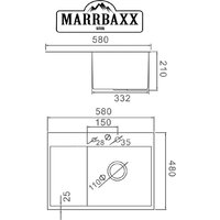 Кухонная мойка MARRBAXX C5848R-R C5848R-MR (сатин) - Изображение №7 — Chaika Market
