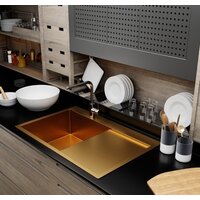 Кухонная мойка Mixline Pro 552918 (золото, с сифоном) - Изображение №4 — Chaika Market