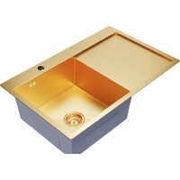 Кухонная мойка Mixline Pro 552918 (золото, с сифоном) - Изображение №2 — Chaika Market