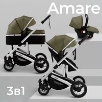 Универсальная коляска Sweet Baby Amare 3в1 (оливковый) - Изображение №2 — Chaika Market