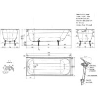 Ванна Универсал Элегия 170x70 (с ножками) - Изображение №3 — Chaika Market