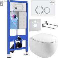 Унитаз подвесной Roxen Egg в комплекте с инсталляцией StounFix Dual Fresh 6 в 1 964008 (кнопка: белый глянец) - Изображение №1 — Chaika Market