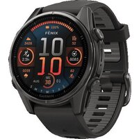 Умные часы Garmin Fenix 8 Sapphire 43мм (титановый угольно-черный DLC, пепельно-серый ремешок) - Изображение №1 — Chaika Market
