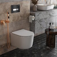 Унитаз подвесной Roxen Simple Compact в комплекте с инсталляцией StounFix Dual Fresh 6 в 1 965318 (кнопка: черное стекло) - Изображение №12 — Chaika Market