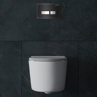 Унитаз подвесной Roxen Simple Compact в комплекте с инсталляцией StounFix Dual Fresh 6 в 1 965318 (кнопка: черное стекло) - Изображение №15 — Chaika Market