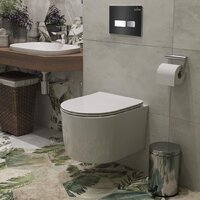 Унитаз подвесной Roxen Simple Compact в комплекте с инсталляцией StounFix Dual Fresh 6 в 1 965318 (кнопка: черное стекло) - Изображение №10 — Chaika Market