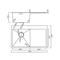 Кухонная мойка Roxen Vespa 560230-70LB PVD графит (с коландером и дозатором) - Изображение №4 — Chaika Market