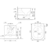 Унитаз подвесной Roxen Cube bidet в комплекте с инсталляцией StounFix Dual Fresh 6 в 1 968472 (кнопка: брашированное золото) - Изображение №11 — Chaika Market