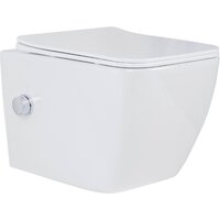 Унитаз подвесной Roxen Cube bidet в комплекте с инсталляцией StounFix Dual Fresh 6 в 1 968472 (кнопка: брашированное золото) - Изображение №3 — Chaika Market