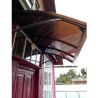 Козырек Импласт Скат Полимер 1700х950 Янтарь (с сотовым поликарбонатом 6мм) - Изображение №2 — Chaika Market