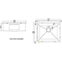 Кухонная мойка ARFEKA ECO AR 550*450 BLACK PVD NANO DECOR VOLCANIC ROCK - Изображение №10 — Chaika Market