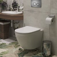 Унитаз подвесной Roxen Antares One Rimless 6 в 1 StounFix Dual Fresh 624013 (оружейная сталь/металл) - Изображение №9 — Chaika Market