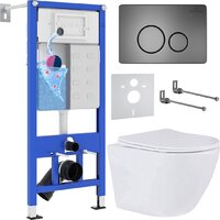 Унитаз подвесной Roxen Antares One Rimless 6 в 1 StounFix Dual Fresh 624013 (оружейная сталь/металл) — Chaika Market