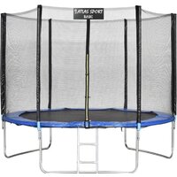 Батут Atlas Sport 312 см - 10ft Basic (с лестницей, внешняя сетка, синий) — Chaika Market