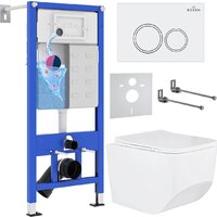 Унитаз подвесной Roxen Boro One Rimless 6 в 1 StounFix Dual Fresh 506177 (кнопка: белый глянец) — Chaika Market