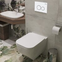 Унитаз подвесной Roxen Boro One Rimless 6 в 1 StounFix Dual Fresh 506177 (кнопка: белый глянец) - Изображение №10 — Chaika Market