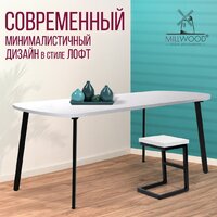 Столешница Millwood Закругленная 140x80x3.6 (белый) - Изображение №7 — Chaika Market