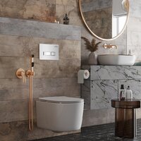 Унитаз подвесной Roxen Simple Compact в комплекте с инсталляцией StounFix Dual Fresh 6 в 1 964407 (кнопка: белое стекло) - Изображение №12 — Chaika Market