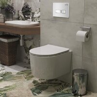 Унитаз подвесной Roxen Simple Compact в комплекте с инсталляцией StounFix Dual Fresh 6 в 1 964407 (кнопка: белое стекло) - Изображение №10 — Chaika Market