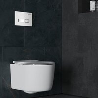 Унитаз подвесной Roxen Simple Compact в комплекте с инсталляцией StounFix Dual Fresh 6 в 1 964407 (кнопка: белое стекло) - Изображение №15 — Chaika Market