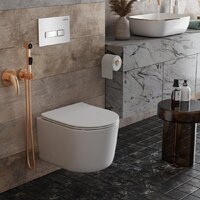 Унитаз подвесной Roxen Simple Compact в комплекте с инсталляцией StounFix Dual Fresh 6 в 1 964407 (кнопка: белое стекло) - Изображение №17 — Chaika Market