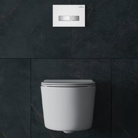 Унитаз подвесной Roxen Simple Compact в комплекте с инсталляцией StounFix Dual Fresh 6 в 1 964407 (кнопка: белое стекло) - Изображение №13 — Chaika Market