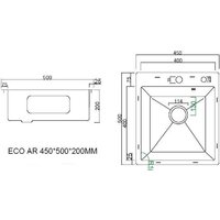 Кухонная мойка ARFEKA ECO AR 450*500 SATIN DECOR MILLET GRAINS - Изображение №7 — Chaika Market