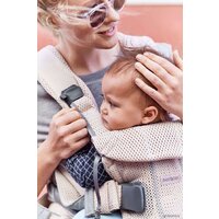 Рюкзак-переноска BabyBjorn One Air Mesh (жемчужно-розовый) - Изображение №3 — Chaika Market