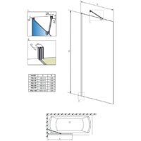 Стеклянная шторка для ванны Radaway Idea Black PNJ 70 - Изображение №2 — Chaika Market