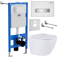 Унитаз подвесной Roxen Antares One Rimless 6 в 1 StounFix Dual Fresh 633220 (белое стекло) — Chaika Market