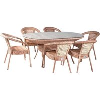 Обеденная группа Aiko Rattan Camellia (капучино) — Chaika Market