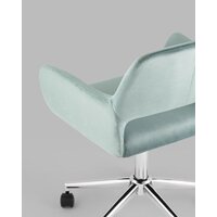 Офисное кресло Stool Group Ross chrome velvet Olive 61 (велюр серо-зеленый) - Изображение №5 — Chaika Market