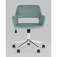 Офисное кресло Stool Group Ross chrome velvet Olive 61 (велюр серо-зеленый) — Chaika Market
