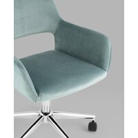 Офисное кресло Stool Group Ross chrome velvet Olive 61 (велюр серо-зеленый) - Изображение №6 — Chaika Market