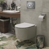 Унитаз подвесной Roxen Simple Compact в комплекте с инсталляцией StounFix Dual Fresh 6 в 1 963592 (кнопка: оружейная сталь) - Изображение №10 — Chaika Market