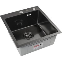Кухонная мойка ARFEKA ECO AR 450*500 BLACK PVD NANO DECOR MILLET GRAINS — Chaika Market